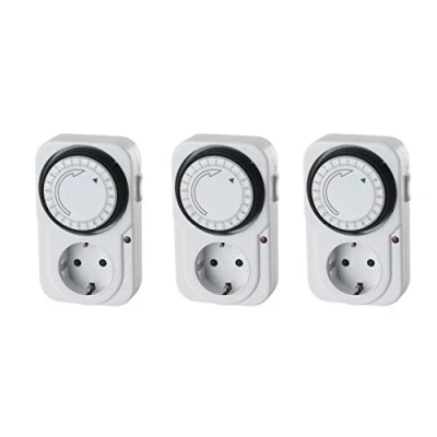 Imagen de Electraline 59499 Paquete de 3 Programador Timer Manual diario, Color Blanco