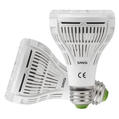 Imagen de SANSI Lamparas de Plantas, Bombillas Crecimiento LED 15W E27, Luces Plantas Interior Espectro Completo, Ángulo Haz 60, PPF 27 μmol/s, Cobertura Vegetal: 2x2 Sq Ft 2Pack