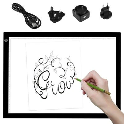 Imagen de PURElite Caja de luz LED ultrafina con efecto natural ajustable, negro, A3