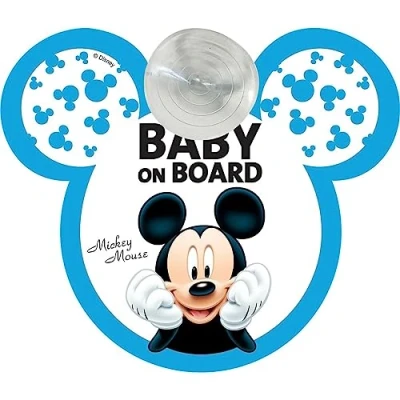 Imagen de TataWay in viaggio si cresce Disney Mickey Mouse Baby Sign Coche On Board Azul Blanco Bebé