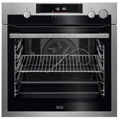 Imagen de AEG BPE577161M Horno Eléctrico Multifunción, 72 L, Limpieza Pirolítico, Integrable, Sonda Térmica, Función a Vapor, Display LCD Táctil, Ventilador XXL, Inox Antihuellas, Clase A+, Fabricado en DE