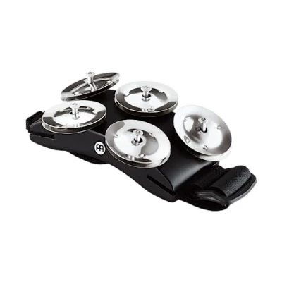 Imagen de Meinl Percussion cajón CFT5 BK pie de acero inoxidable pandereta con campanas y marco madera densidad media negro