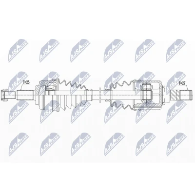 Imagen de NTY NPW RE 164 Árbol de transmisión Eje delantero, izquierda 676 85 RENAULT: MEGANE 3