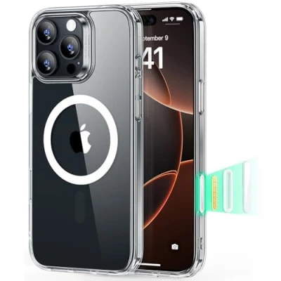 Imagen de ESR Funda iPhone 16 Pro, Control de Cámara, Compatible MagSafe, Protección Militar a Prueba Golpes, Magnética para Híbrida Classic (HaloLock), Transparente