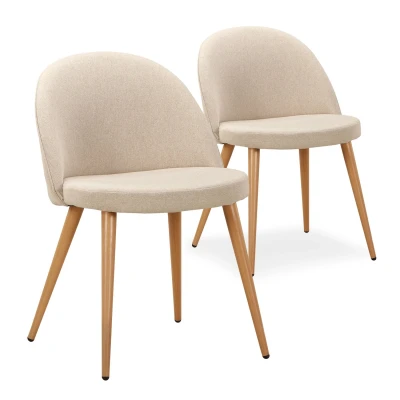 Imagen de Lote de 2 sillas escandinavas Maury, tela beige Menzzo