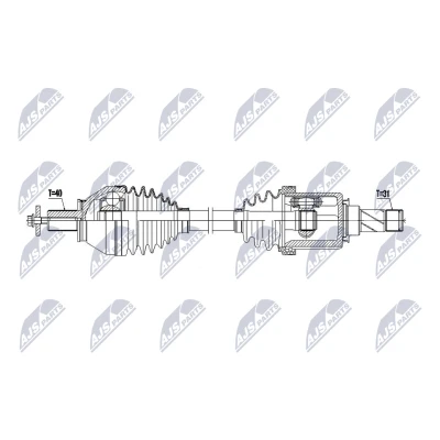 Imagen de NTY NPW LR 035 Árbol de transmisión Eje delantero, izquierda 553mm Caja cambios manual