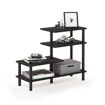 Imagen de Furinno Estante De Exhibición Lateral 3 Niveles Turn N Tube, Espresso / Negro