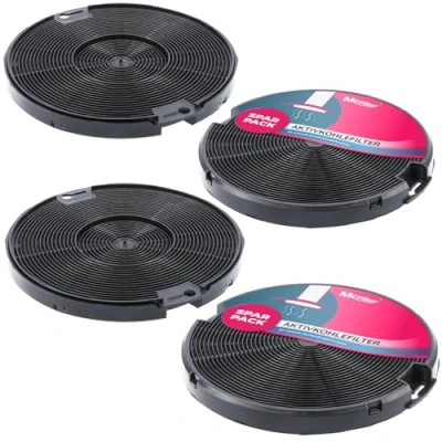 Imagen de 4x filtro de carbón activado Ø 150 mm EFF75, Juego 4 para campanas extractoras adecuado el AEG 405509371/2, Faber 112.0067.944 + 112.0254.245, IKEA 203.383.74, NYTTIG FIL 500