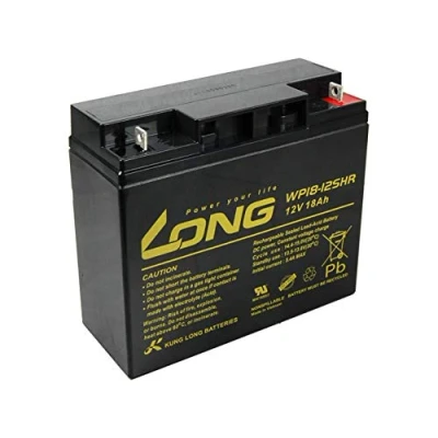 Imagen de LONG PBLO 12V018 F3AH Batería de plomo ácido (12 V, 18 Ah, F3, alta velocidad (WP18 12SHR), color negro