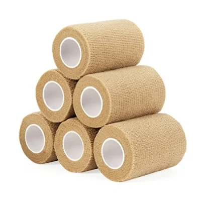 Imagen de Sagafly Banda Venda Cinta 7.5cm X 4.5m Bendaje Adhesiva Deportiva Cohesiva Envoltura Tape Vet Vendaje Autoadhesivo Elástico Vendajes Cohesivos para Protección (Color de Piel)