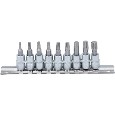 Imagen de BGS 2164 Juego de puntas vaso entrada 6,3 mm (1/4&quot;) perfil en T (para Torx) T10 T50 9 piezas
