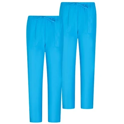 Imagen de MISEMIYA Pack 2 Pcs PANTALÓN Sanitarios Unisex Cintura ELÁSTICA UNIFORMEES Uniformes MEDICOS UNFIROMES Laboratorios S, Celeste 68