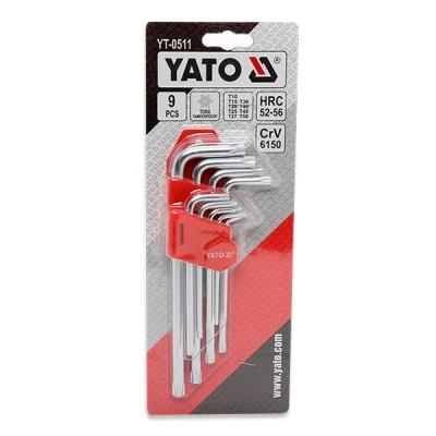 Imagen de YATO YT 0511 Juego de atornilladores acodados T10 T50 Acero cromo vanadio 9 norauto, oscaro, mister auto