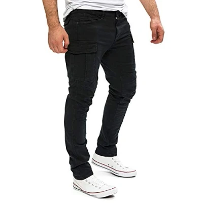 Imagen de Yazubi Jayden Pantalón Cargo Slim Fit Elástico de Algodón para Hombres, Gris (Nine Iron 193908), W38/L32
