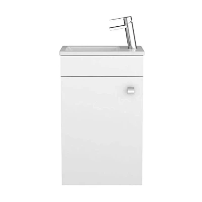Imagen de Sieper Badmöbel Gabun Mueble de baño con Lavabo y Armario cerámica, 400 mm, Color Blanco Brillante Made in Germany