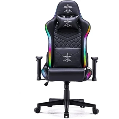 Imagen de BRIGROS La voglia di fare Reaper 2021 Silla LED Gaming, Cuero sintético, Negra