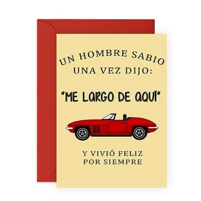 Imagen de Central 23 Tarjeta despedida compañero trabajo &#039;UN hombre SABIO UNA VEZ DIJO&#039; de nuevo felicitación para amigo colega Jubilación Renuncia