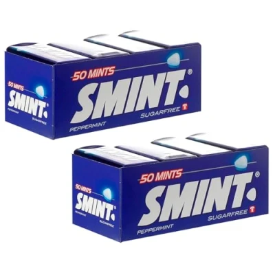 Imagen de Deliex Smint Tin, Caramelo Comprimido Sin Azúcar 12 unidades de latas 35 gr. (Total 420 gr.) (12, Menta)