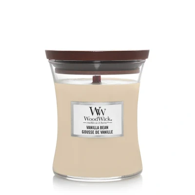 Imagen de WoodWick Scented Candle Medium Vanilla Bean 11 cm / ø 10
