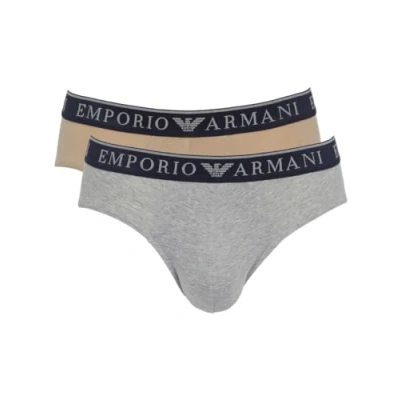 Imagen de Emporio Armani 2ER PACK Endurance LOGO Braguitas, Hombre, Talla: Medium, Beige grau