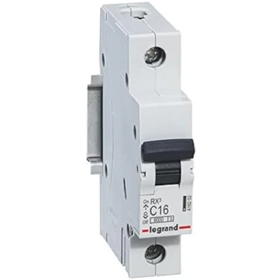 Imagen de LEGRAND, RX3 Disyuntor magnético térmico, 16 A, 1 polo, 6000 230/400 VAC, 1TE, 419202, gris