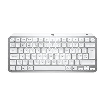 Imagen de Logitech MX Keys Mini for Business, Teclado retroiluminado inalámbrico, Disposición QWERTY Inglés Reino Unido Gris claro