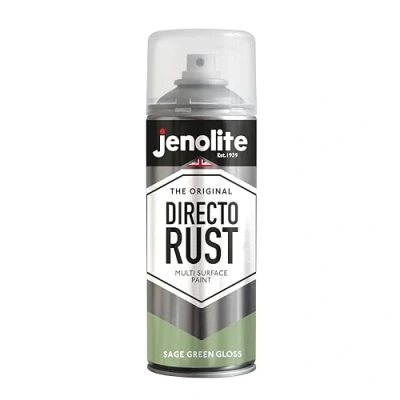 Imagen de JENOLITE Directorust Pintura en aerosol brillante VERDE SALVIA 400ml de óxido directo para metal Múltiples superficies: madera, metal, plástico RAL7494C