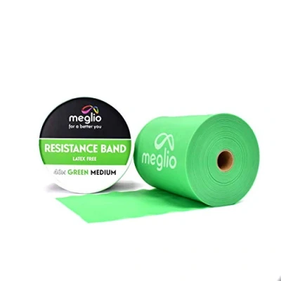 Imagen de Meglio Banda de Resistencia sin LátexRollo 46 Metros. Variedad en Cinco Niveles Desde Extra Suave hasta Fuerte. para Fisioterapia y rehabilitación, Deportistas, Yoga Pilates