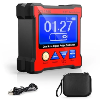 Imagen de Inclinometro Digital DXL360S Transportador GYRO + Gravity 2 en 1 Inclinómetro Dual Axis Level Box Angle Finder con Resolución 0,01 134(DXL360S)