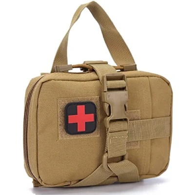 Imagen de Dsoar Kit de Primeros Auxilios tácticos Emergencia Vacío, Viaje al Aire Libre Portable Bolsa médica Auxilios(Caqui)