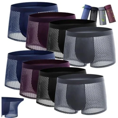 Imagen de Lemooner Calzoncillos de Fibra bambú para Hombres y Cortos (Color : 8pcs Mix, Size :4X Large)