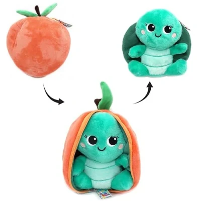 Imagen de Les Déglingos FLIPETZ Peluche Corvet la Tortuga Máscara Reversible Totalmente Suave para bebé Ideas Regalos de Nacimiento