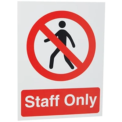 Imagen de Seco Letrero con texto &quot;Staff Only&quot;, 300 mm x 400 mm, plástico semirrígido de 1
