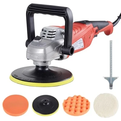 Imagen de Arebos Lijadora excéntrica para coches de pintura 2100W 3300 vibraciones/minuto 4 accesorios diferentes Almohadilla pulido grande
