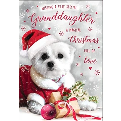 Imagen de Piccadilly Greetings Bonita tarjeta de Navidad para nieta, 17,8 x 12,7 cm