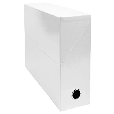 Imagen de Exacompta 89931E Set de 5 Cajas transfer Iderama en resistente y cartón laminado 24 x 32 cm Ideal para tus documentos formato A4 Lomo 90 mm Blanco