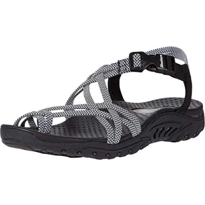 Imagen de Skechers Sandalia de Dedo del pie, Deportivas Mujer, Negro y Blanco, 36 EU