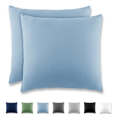 Imagen de REDKEY Funda Almohada Juego de 2 Fundas Almohadas 40x40 cm, con Solapa (sin Cremallera), Transpirable Suave Antiarrugas Microfibra Azul Claro