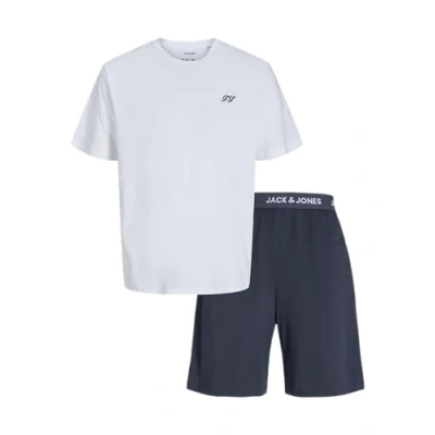 Imagen de JACK &amp; JONES Jacomaha SS tee and Shorts Set W, Blanco, L (Pack de 2) Hombres