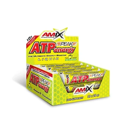 Imagen de AMIX Suplemento Deportivo ATP Energy Liquid 10 x 25 ml Ayuda a Desarrollar la Fuerza Reducir Fatiga y Restaura los Niveles de Sabor Limón