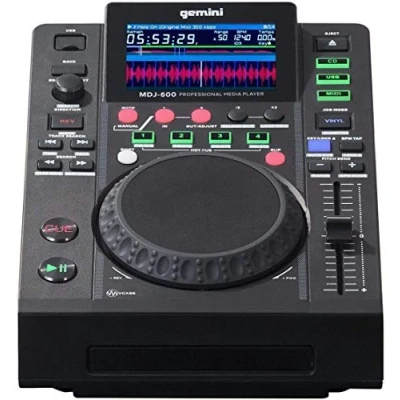 Imagen de Gemini Sound MDJ 600 Reproductor de CD / Media profesional con 4 señales calientes y bucle automático o manual, pantalla color, MIDI, 24 bits 192kHz