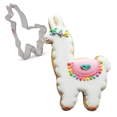 Imagen de Ann Clark Cookie Cutters Cortador de galletas llama/alpaca 10,8 cm Acero fabricado en EE. UU.