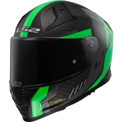 Imagen de LS2, Casco Moto Integral VECTOR II CARBON GRID Matt Fluo Green, XXS