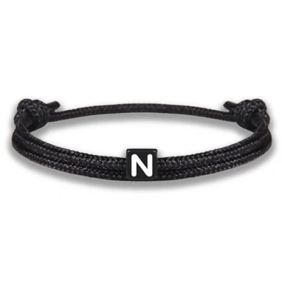 Imagen de GD GOOD.designs Pulsera de cuerda con letras la amistad negra ajustable tamaño 14cm 24cm Inicial N
