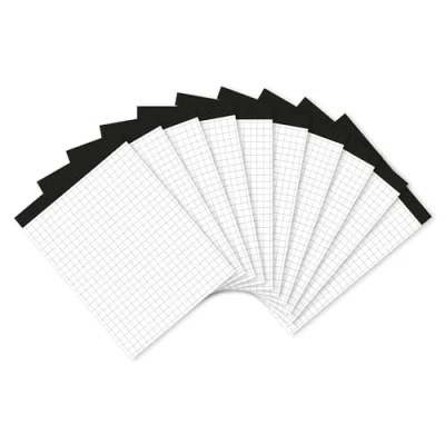 Imagen de Landre 100050641 Bloc de notas sin tapa (DIN A6, 50 hojas, cuadriculado, 60 g/m2, perforado, 10 unidades), color gris