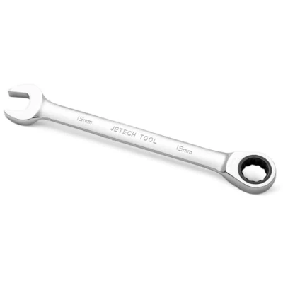 Imagen de Jetech Llaves de carraca 19mm, llave trinquete combinada, engranaje acero Cr V grado industrial acabado cromo pulido, métricas