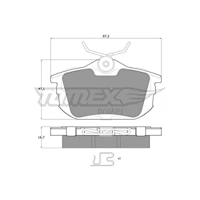 Imagen de TOMEX brakes TX 13 07 Juego de pastillas freno Eje trasero con avisador acústico desgaste accesorios MITSUBISHI: COLT 6, Space Star