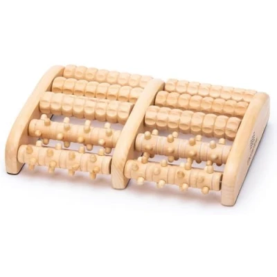 Imagen de TheraFlow Masajeador Dual de Pies Acupuntura Shiatsu Original Madera Talle XL Con Rodillo Acupresión para y Alivio Fascitis Plantar Gráfico Reflexología Podal Manual Uso