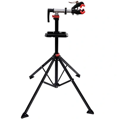 Imagen de HOMCOM Bicicletas Soporte de Pie 109 180cm Reparacion con Bandeja Herramientas Bici
