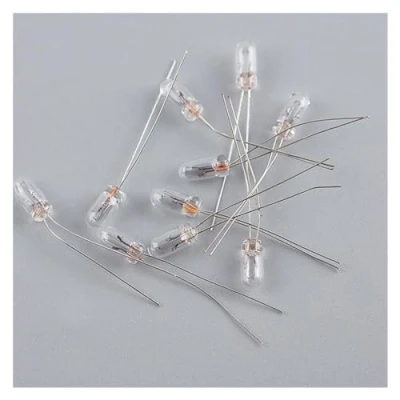 Imagen de DYYK 10 Uds miniatura 0.07A 3mm 4mm 5mm 1,5 V,3V,6V, 9V,12V, 24V lámpara bombilla Edison incandescente filamento arroz (Size : 3V)
